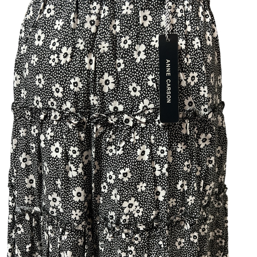 ANNE CARSON | NWT FLORAL RUFFLE MIDI SKIRT - Picture 2 of 3